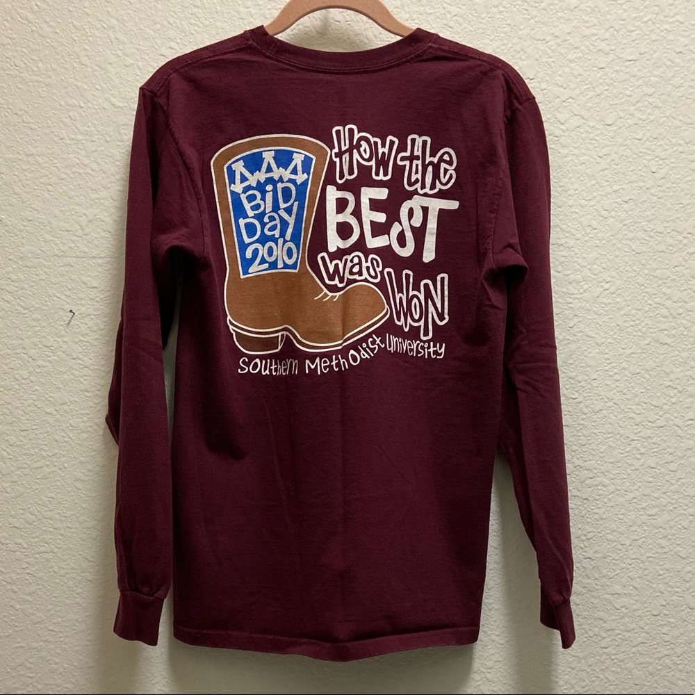 🆕 Maroon Tri Delta Bid Day Long Sleeve T Shirt